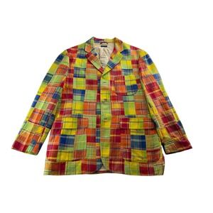 Polo by Ralph Lauren Men's Patchwork Madras Plaid Blazer Jacket XL Multi Color